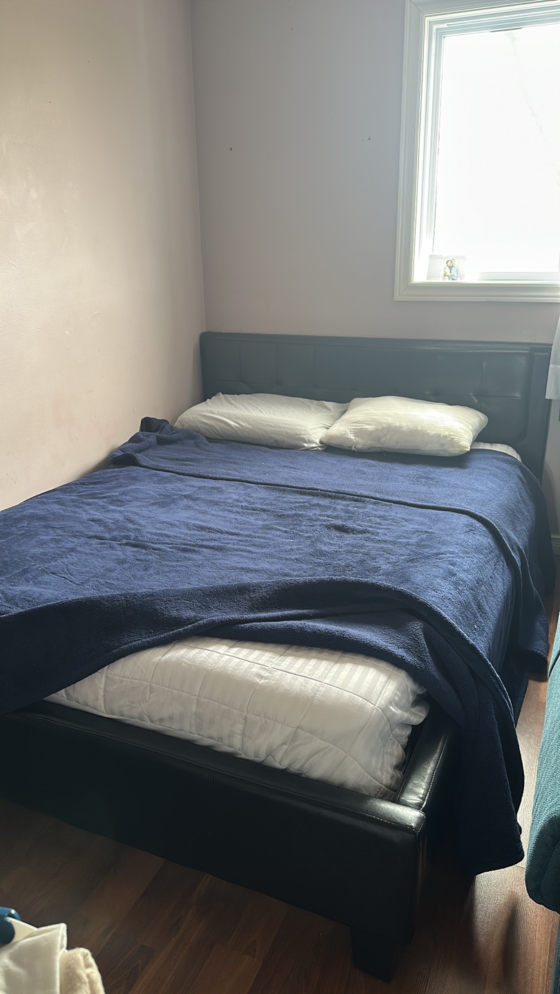 Double Faux Leather Bed Frame and Mattress