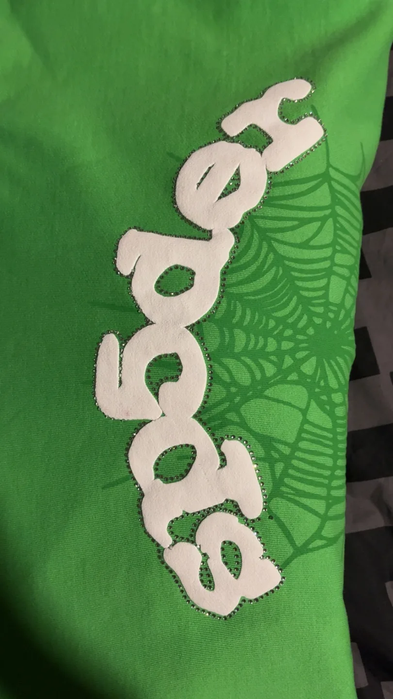 Sp5der Lime Green Hoodie Size Large image indicator(3)