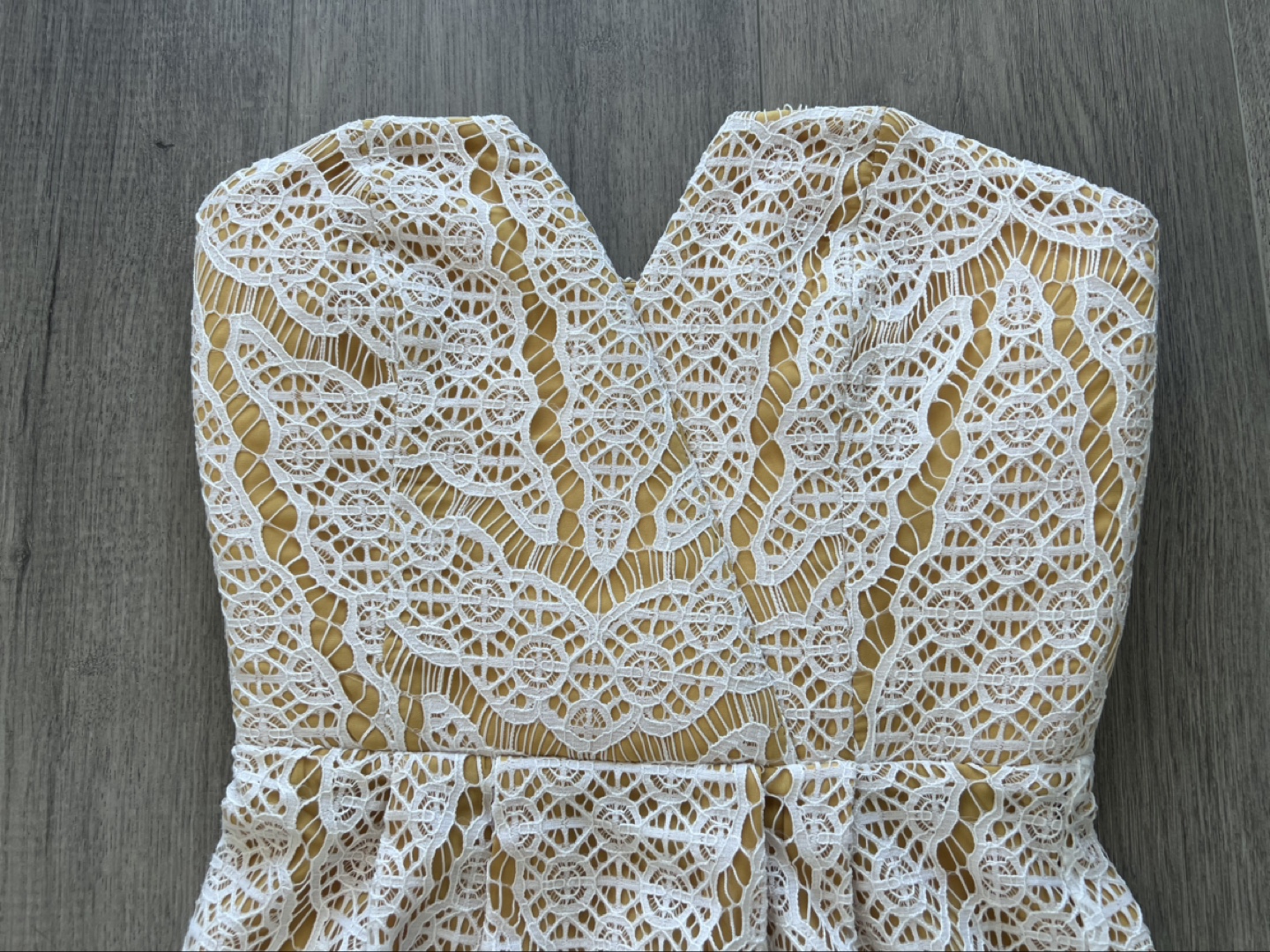 Adelyn Rae Lace Strapless Mini Dress XS
