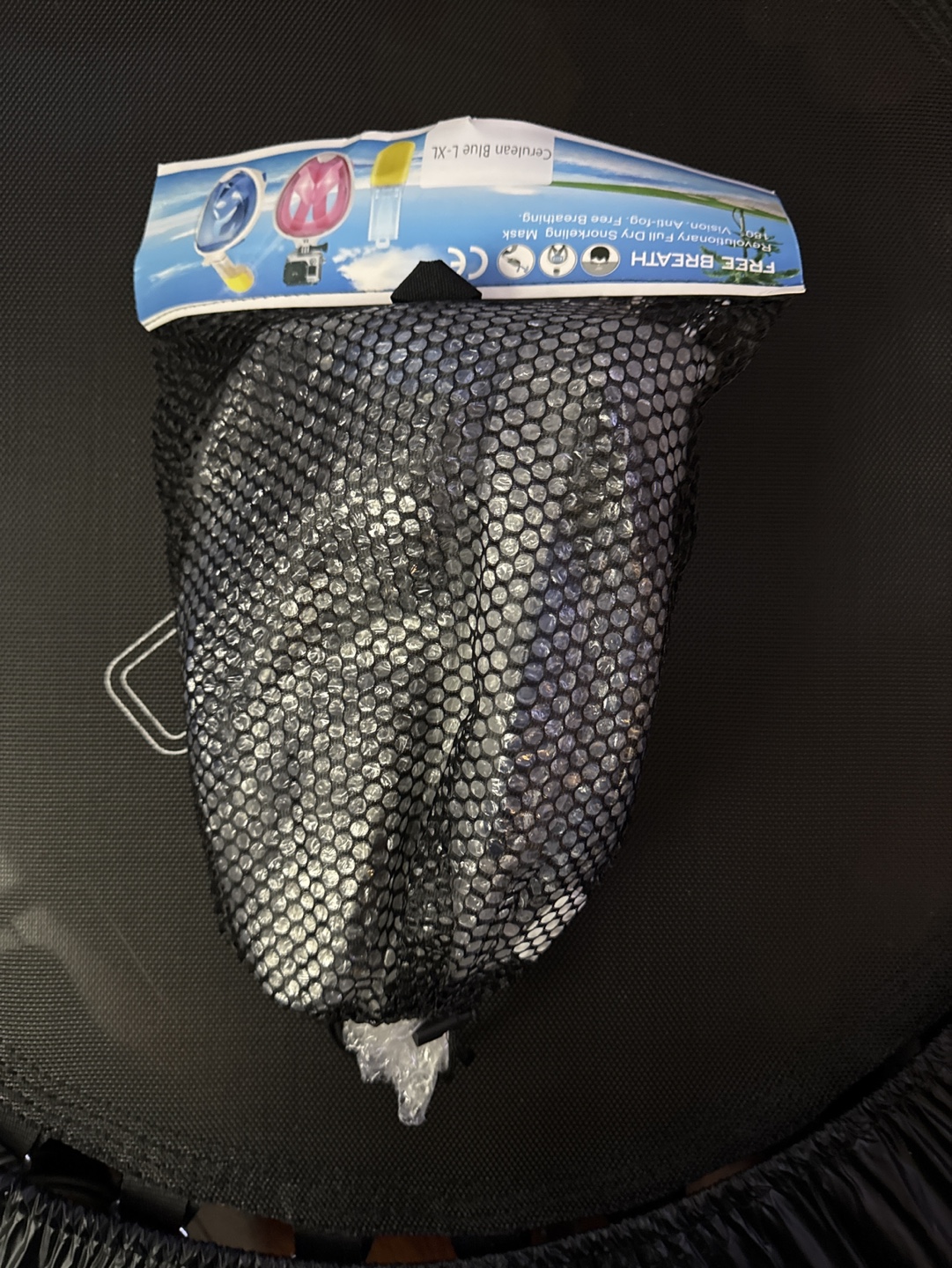 Full Face Snorkel Mask - Cerulean Blue, L-XL - photo 2