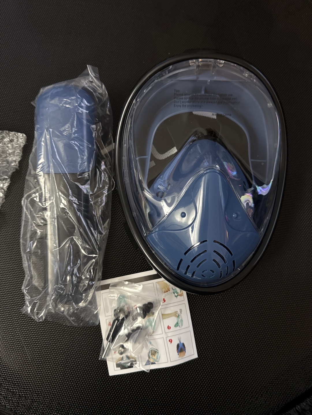 Full Face Snorkel Mask - Cerulean Blue, L-XL - photo 3