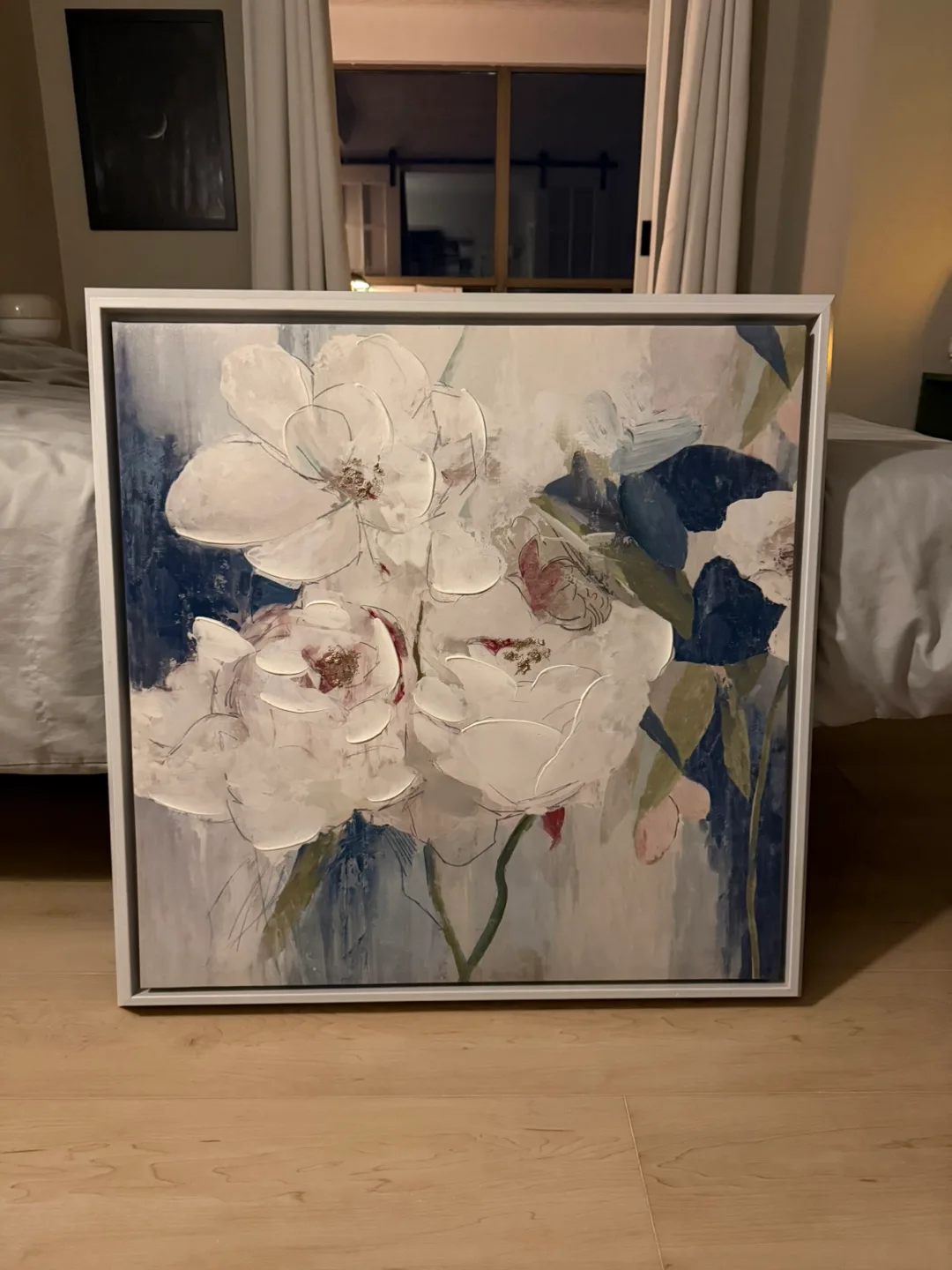 Large Floral Canvas Wall Art Painting, With Frame thumbnail