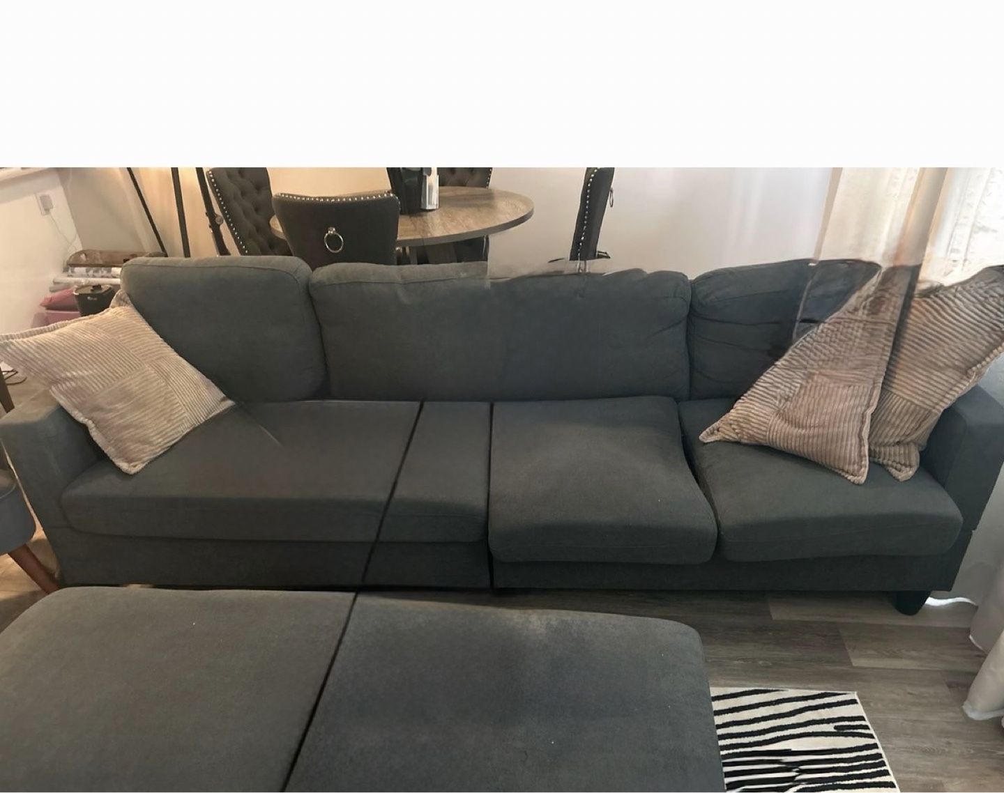 Grey Sectional Sofa with Ottoman
