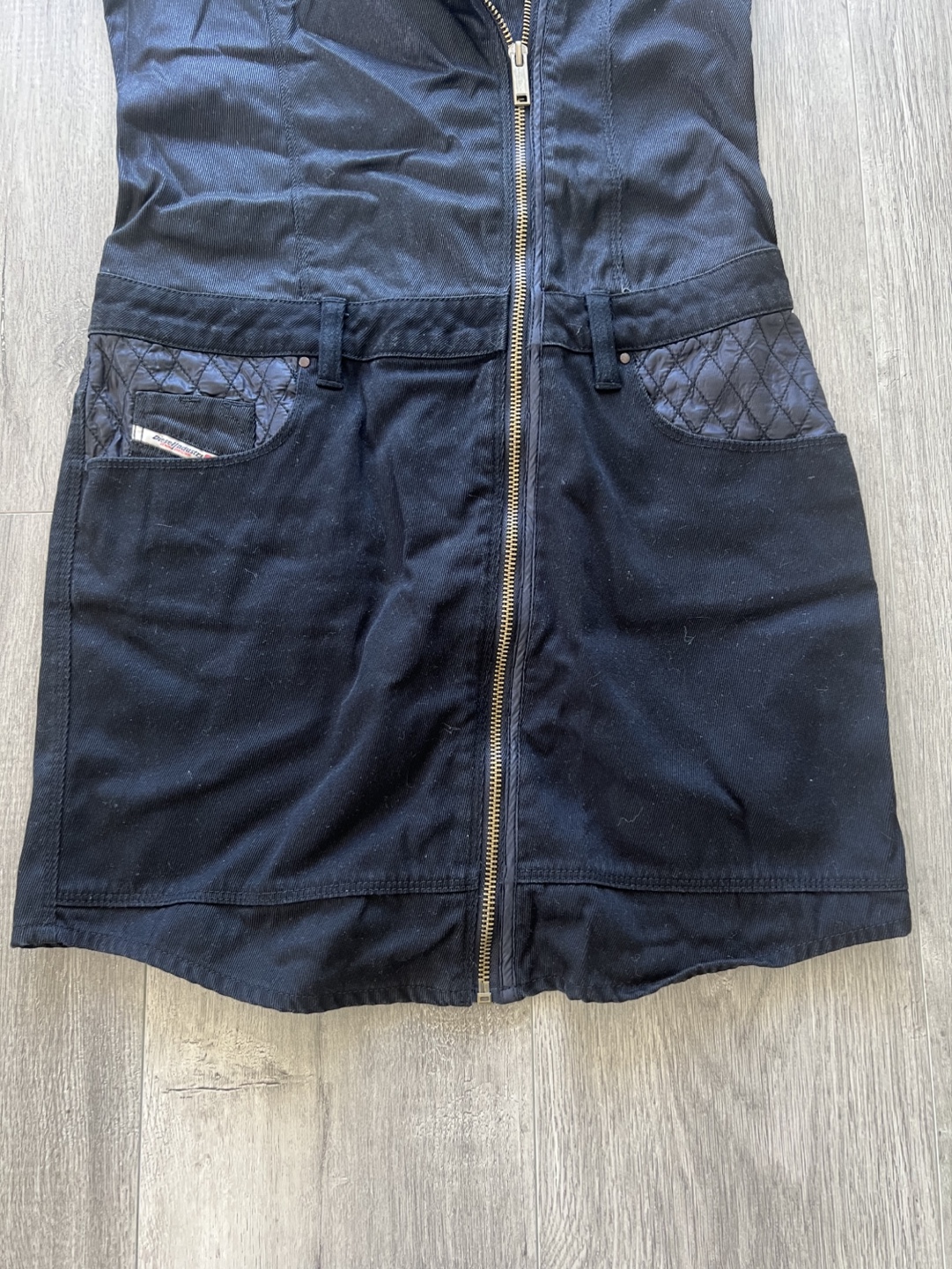Diesel Black Denim Zip-Up Dress Youth XL/ Adult XS/S - photo 3