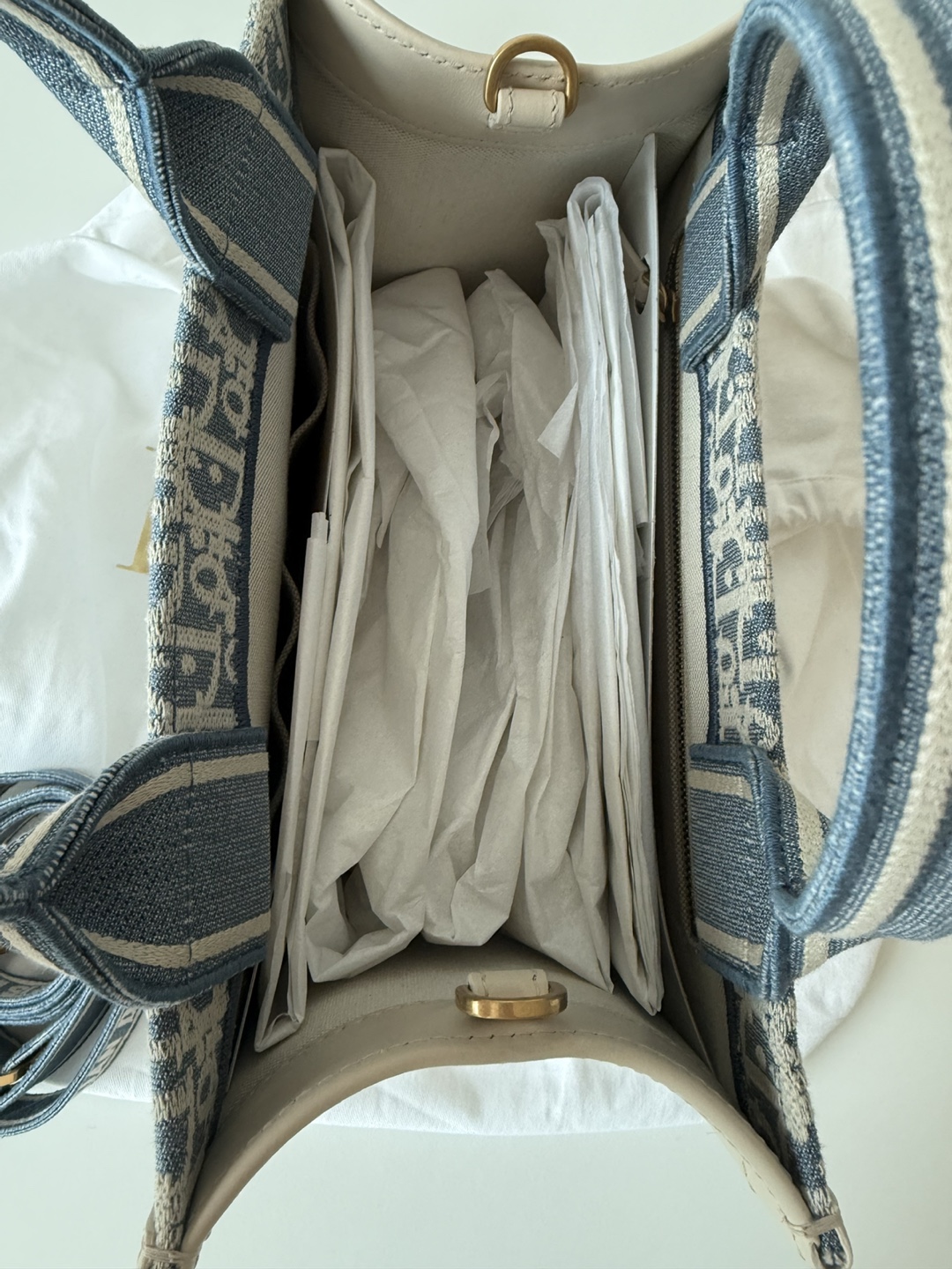Small Dior book tote with strap limited edition with blue - photo 2