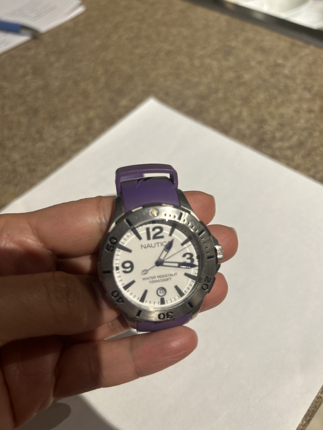 Nautica Purple Silicone Strap Watch