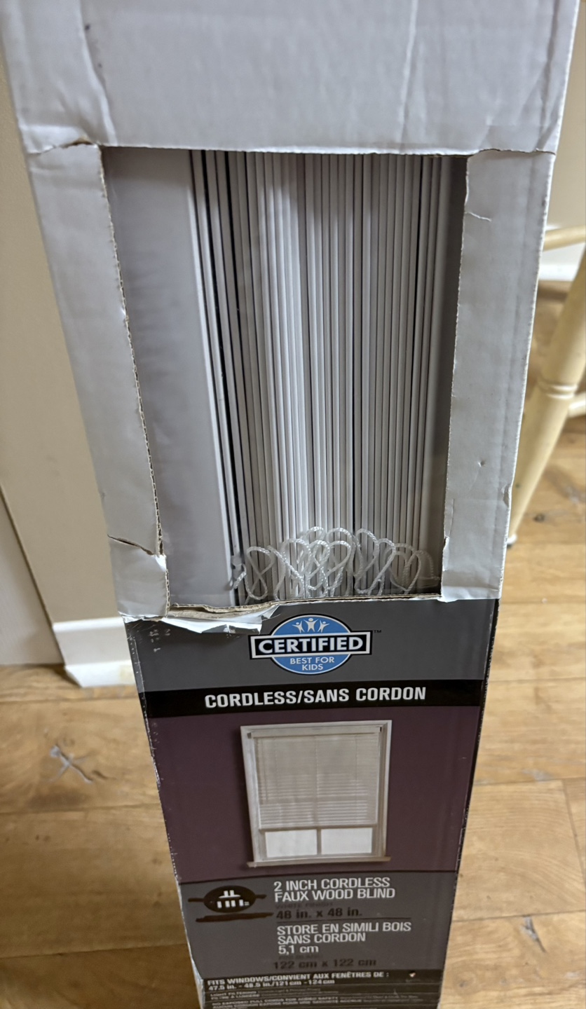 💚 Cordless Faux Wood Blinds - White - 48x48 Inches - photo 2