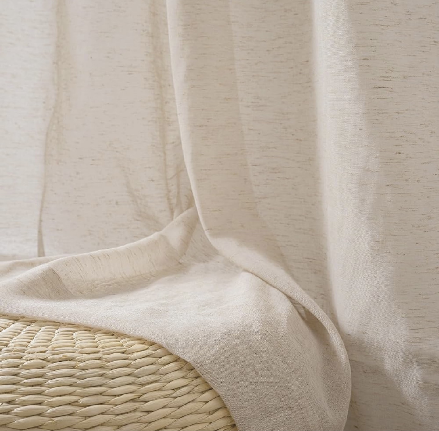 Light Filtering linen Sheer Curtains, 52” x 84”, 2 panels - photo 3