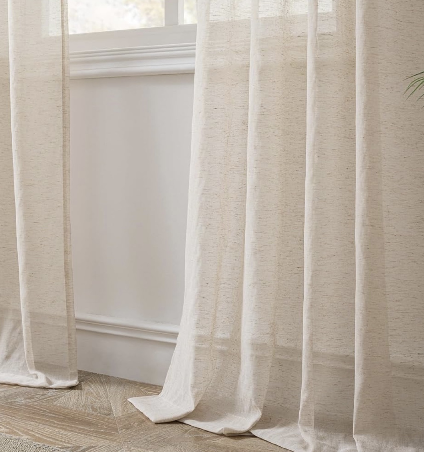 Light Filtering linen Sheer Curtains, 52” x 84”, 2 panels - photo 4