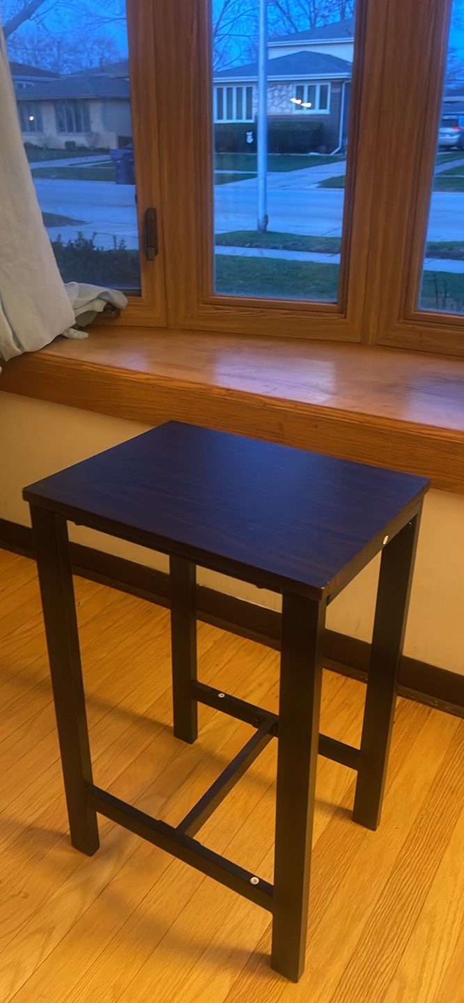 Dark Wood End Table with Metal Frame - photo 4