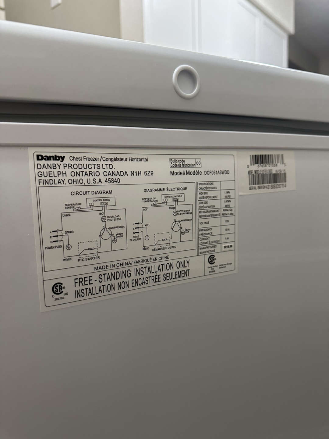 Essentially a like-new Danby apartment-size freezer. - photo 5