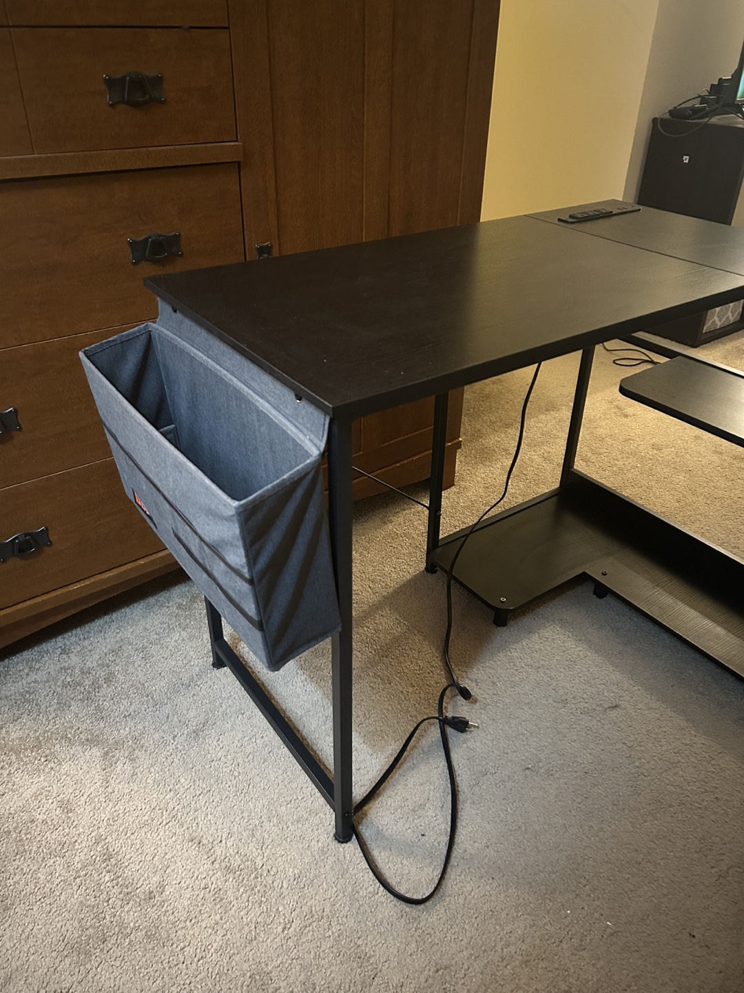 L-Shaped Computer Desk with Built-in Power Strip and Storage - photo 4