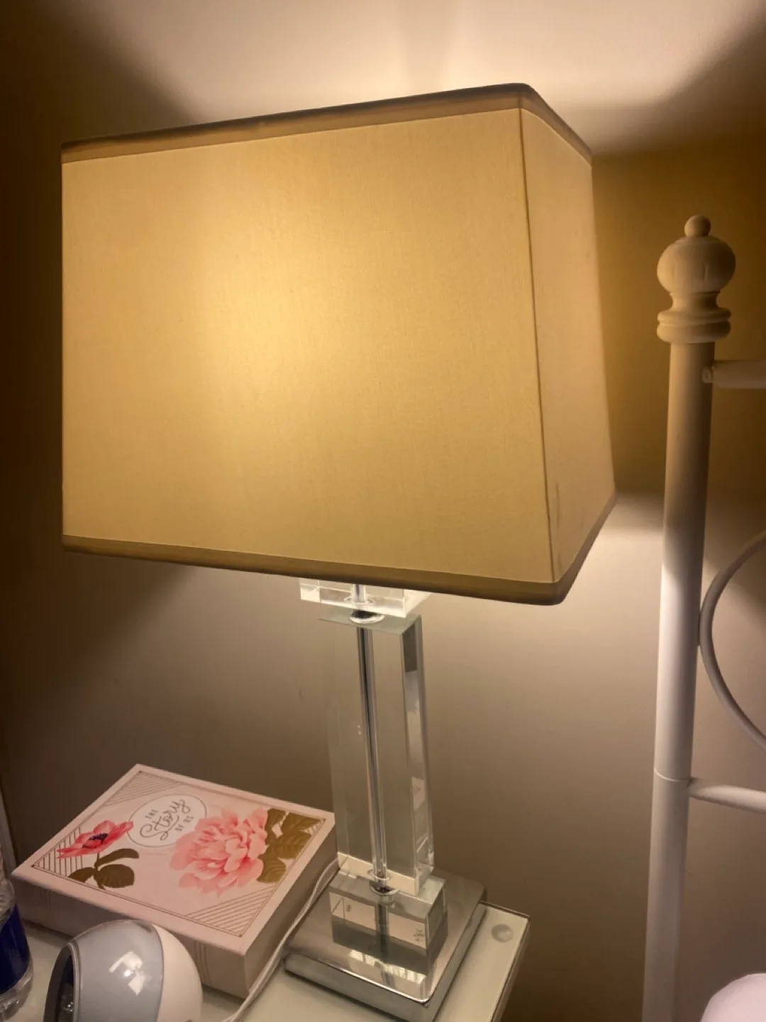 Elegant Crystal Table Lamp with Beige Shade (A SET) image indicator(3)