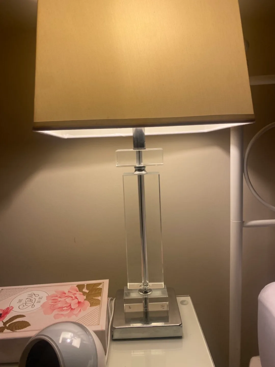 Elegant Crystal Table Lamp with Beige Shade (A SET) image indicator(2)
