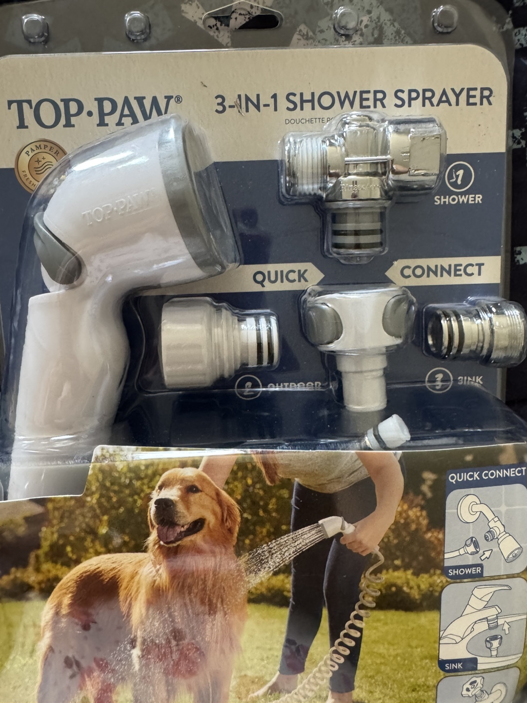 Top Paw 3-in-1 Shower Sprayer for Dogs