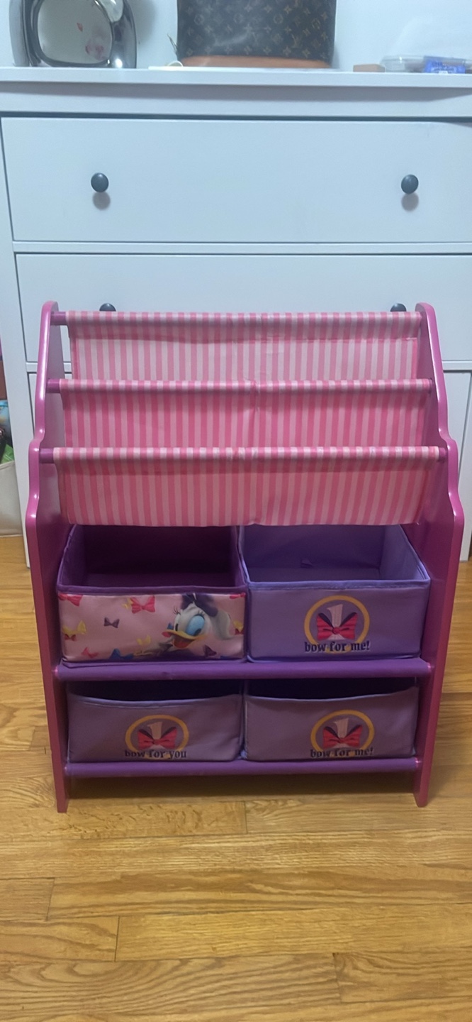 Minnie Mouse Kids Bookcase and Toy Organizer
