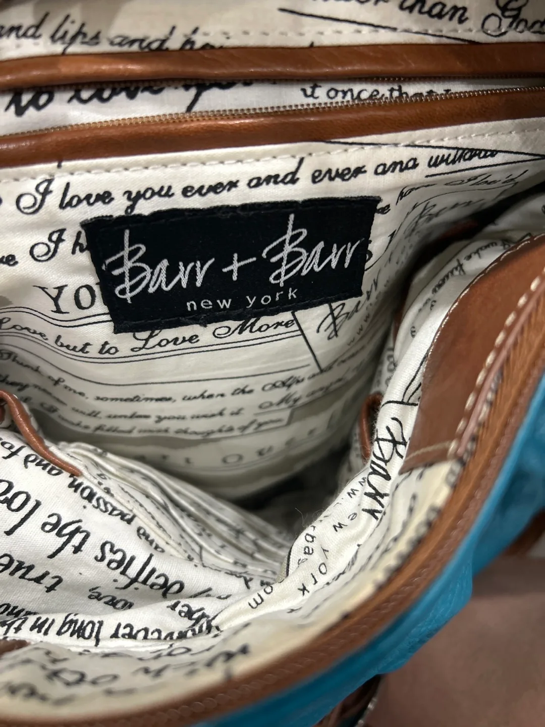 Bar + Barr New York Teal Leather Shoulder Bag image indicator(2)