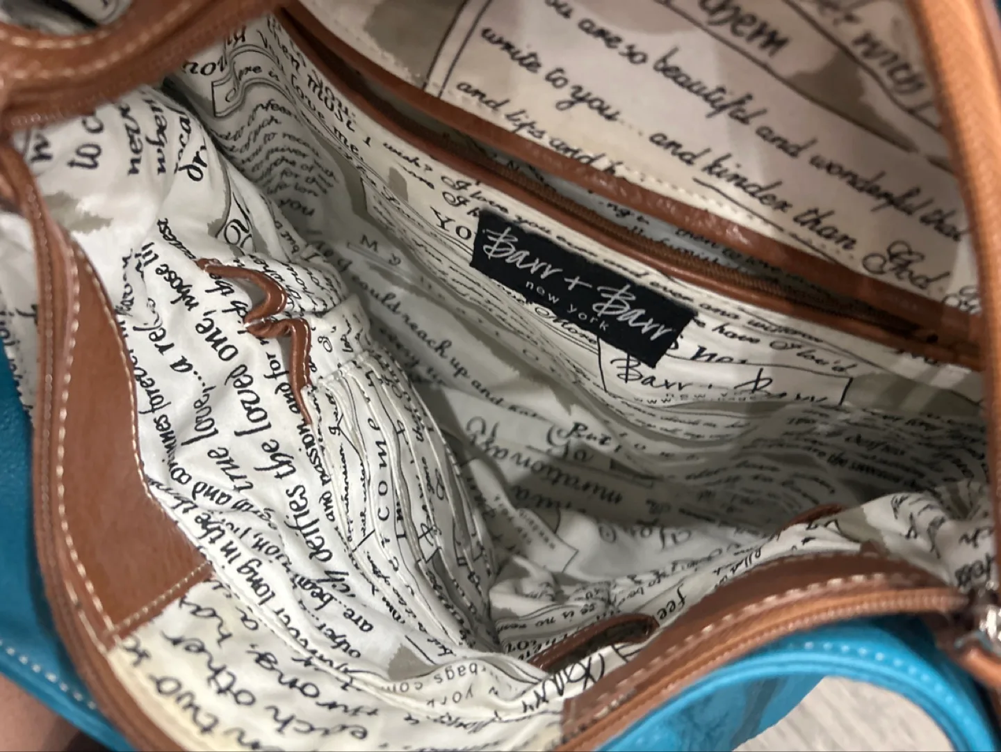 Bar + Barr New York Teal Leather Shoulder Bag image indicator(3)