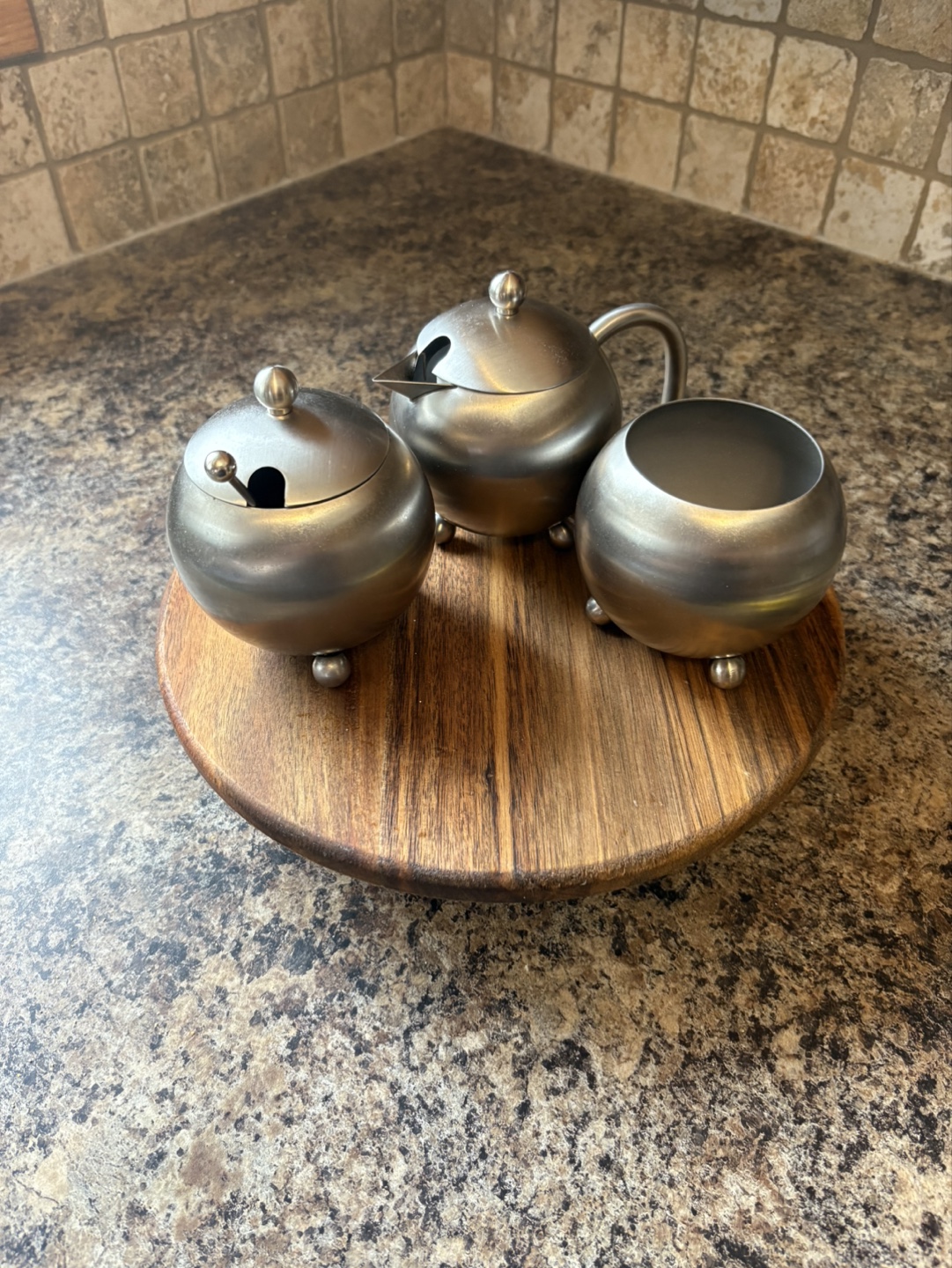 Silver tea accessories.  Like new.