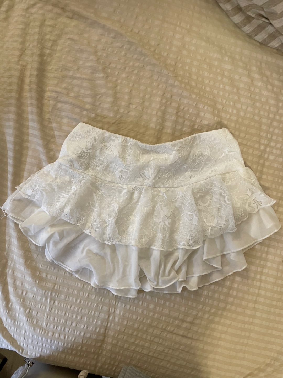 White Lace Mini Skort