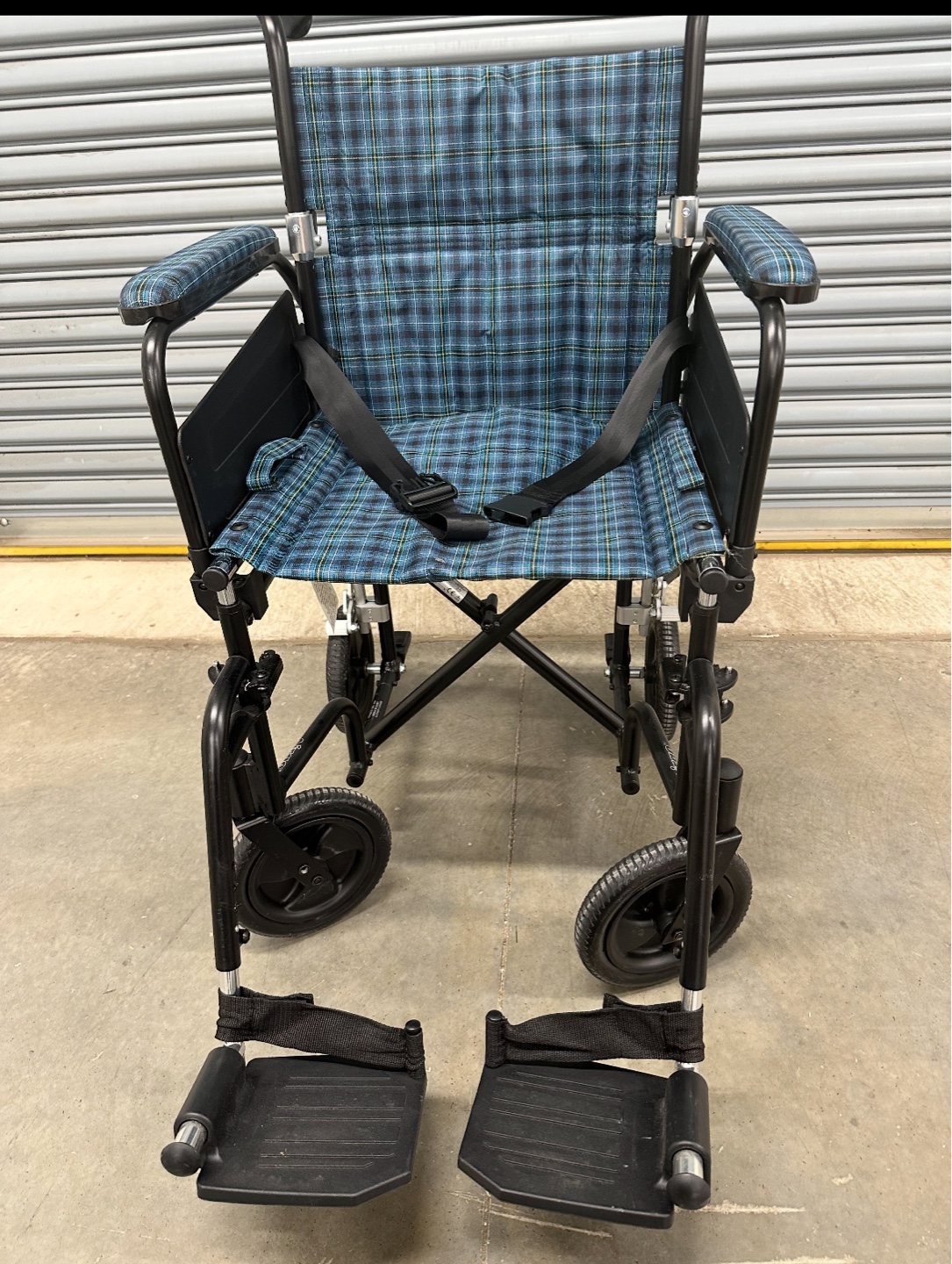 Lightweight Transport Wheelchair - Blue Plaid - photo 5