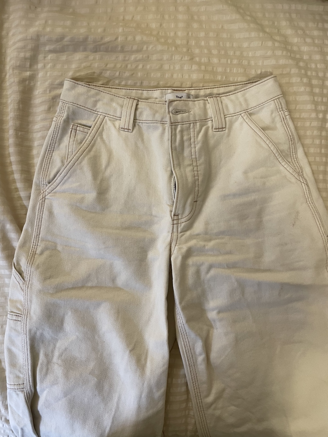 TNA Size 0 Cream Carpenter Jeans - photo 3