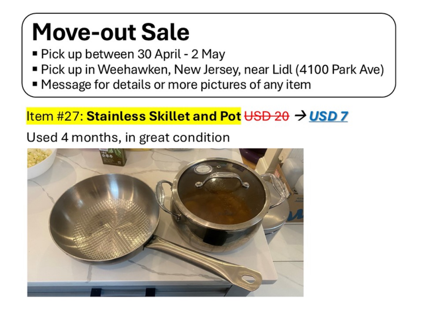 Stainless Steel Skillet and Pot Set