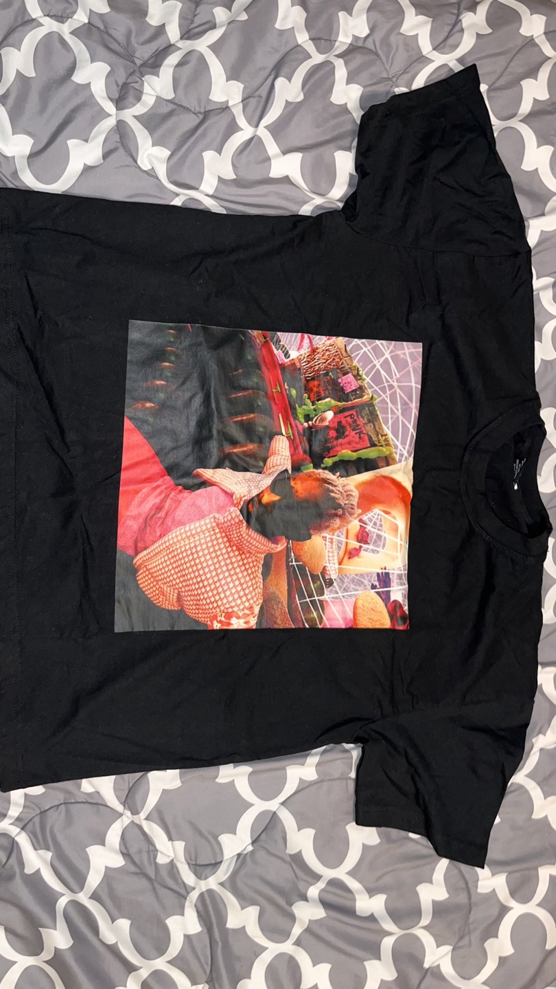 Two Black T-Shirts with Graphic Print