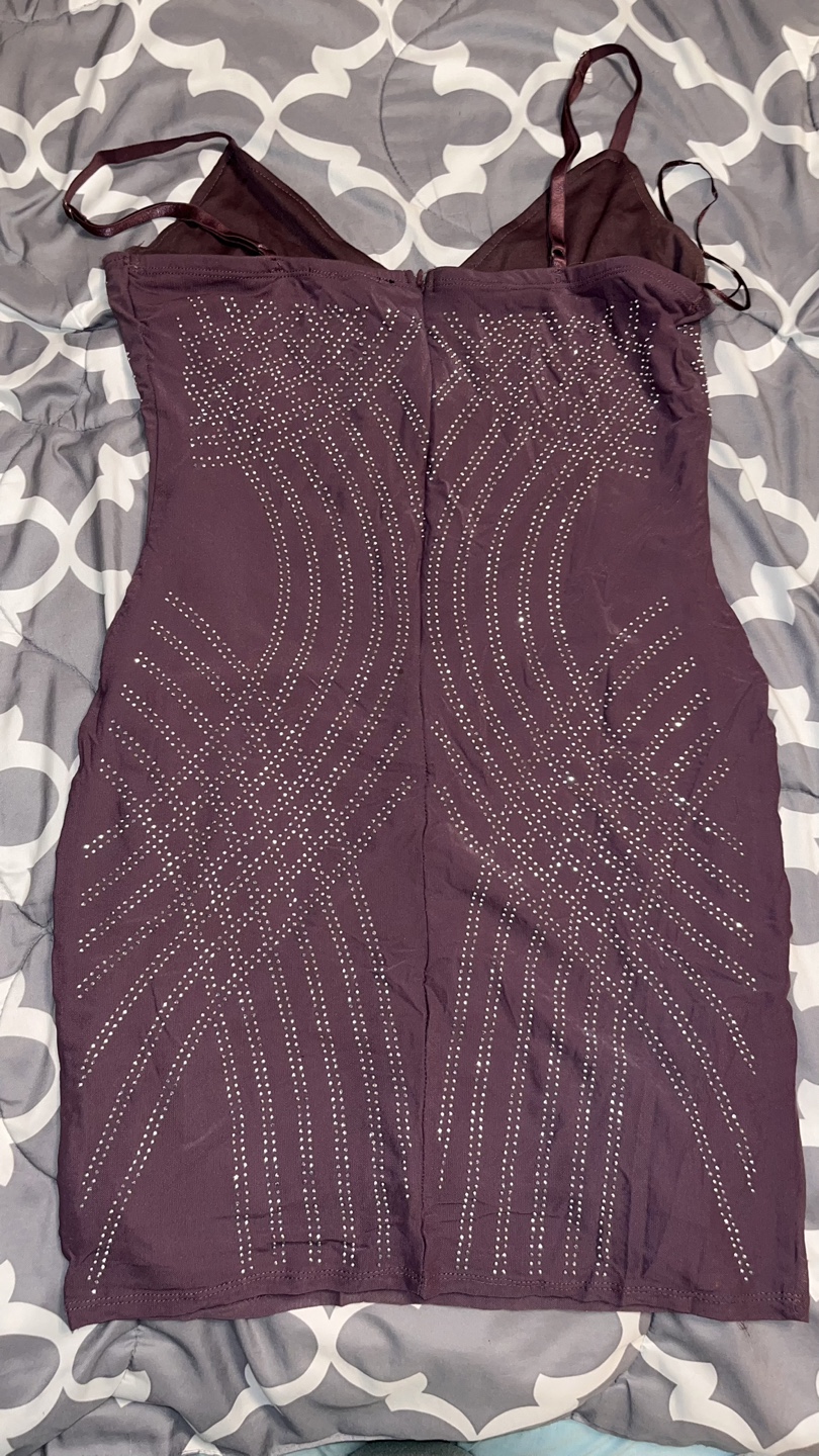 Sparkly purple mini dress