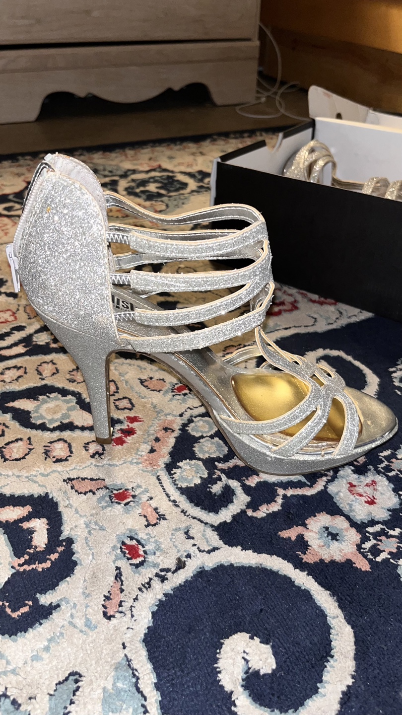 Silver Glitter High Heel Sandals - photo 2
