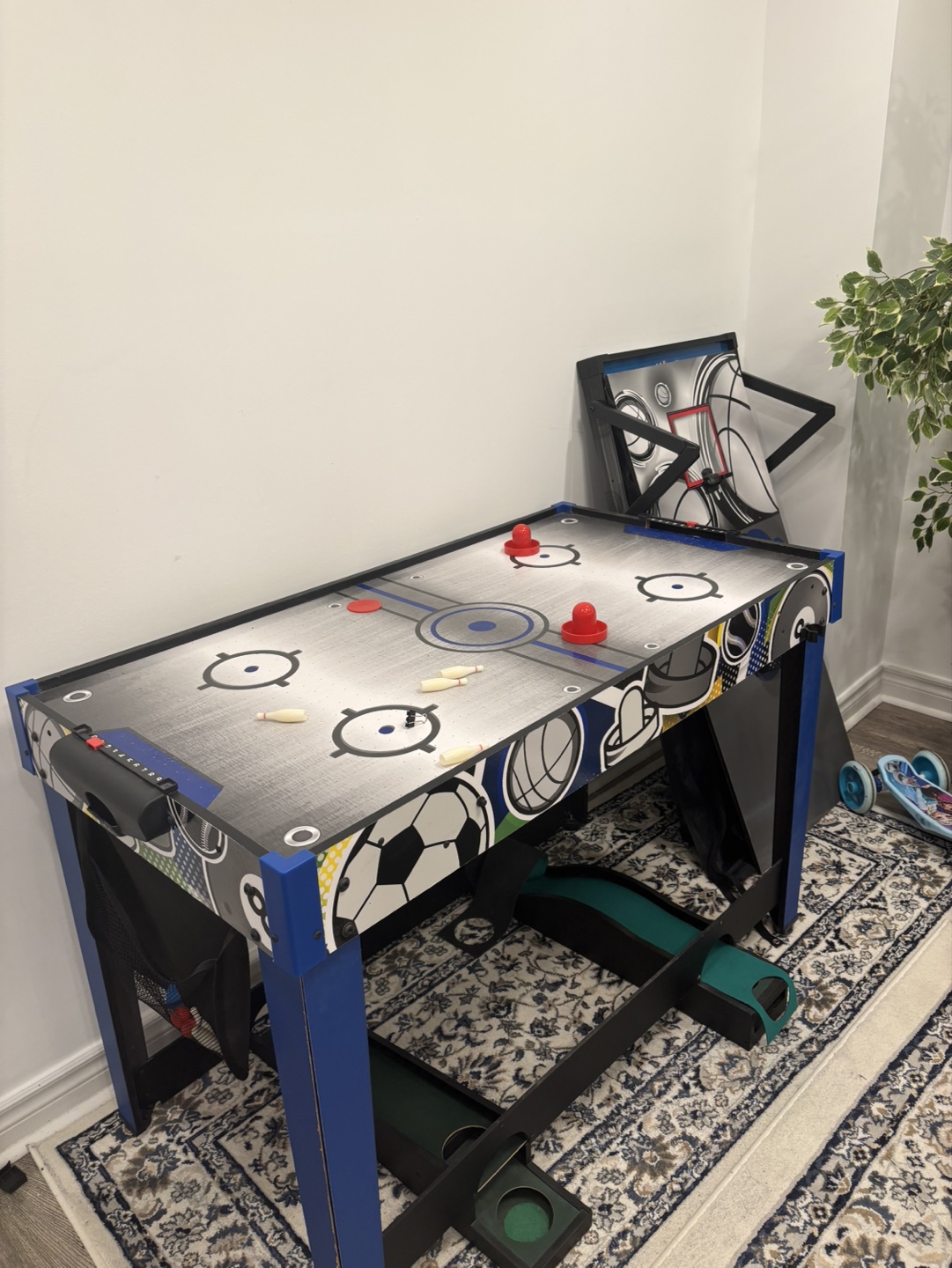Multi-Game Table: Air Hockey, Bowling, Mini Golf, Basketball