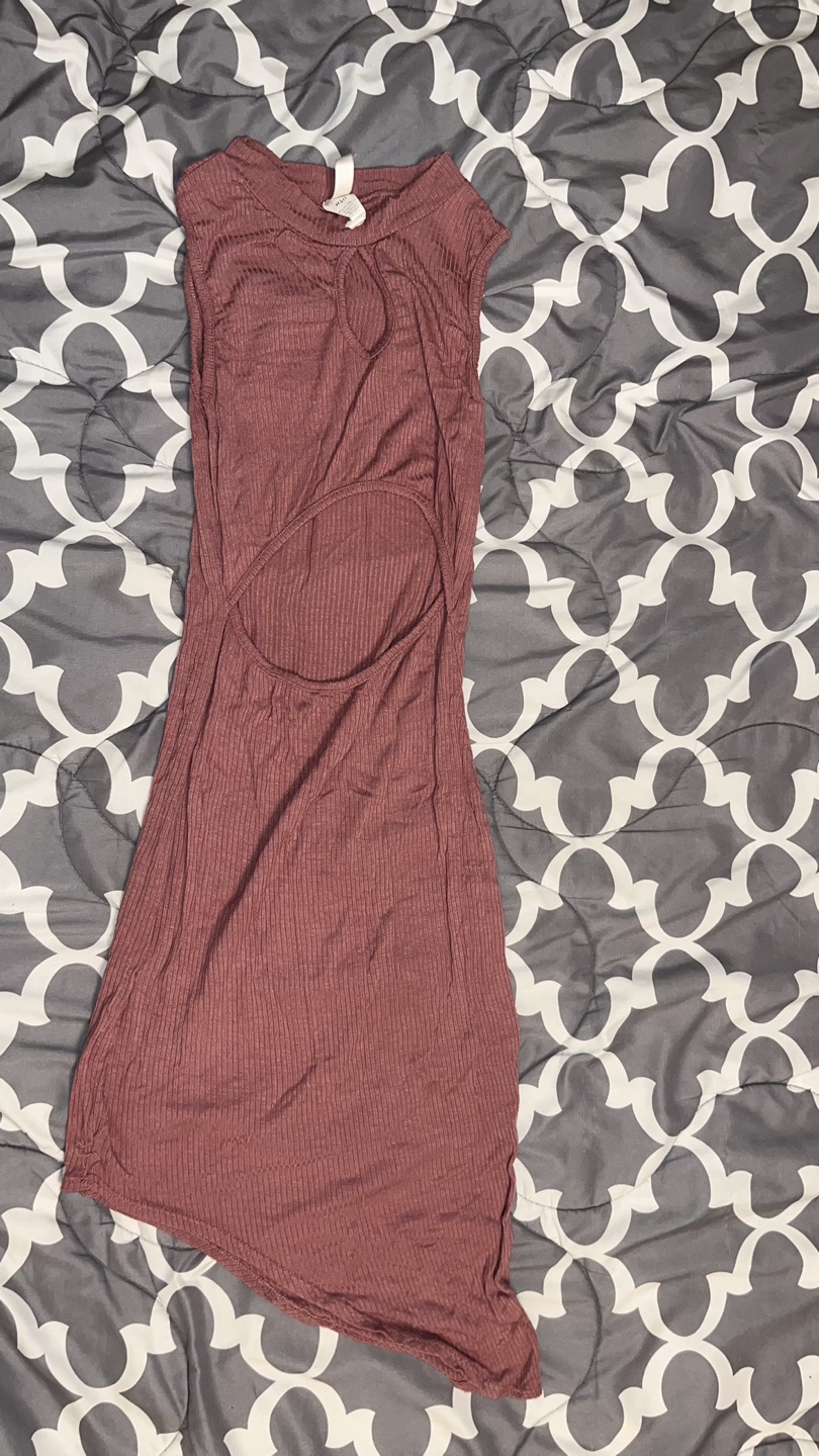 Dusty Rose Cutout Knit Mini Dress - photo 2
