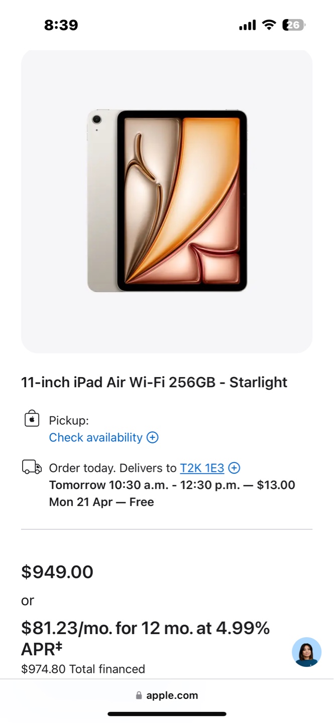 New 11-inch iPad Air 6th gen M2 Wi-Fi 256GB - Starlight - photo 4