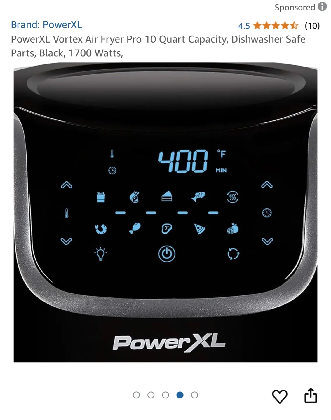 PowerXL Vortex Air Fryer Pro Plus 10Qt image indicator(4)