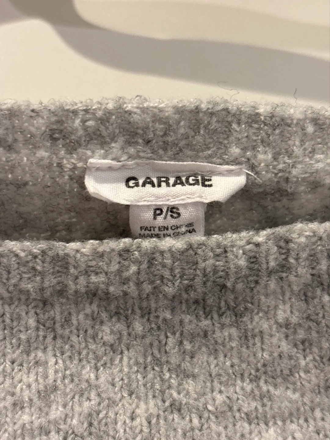Garage Grey Off-the-Shoulder Knit Sweater - Size P/S image indicator(3)