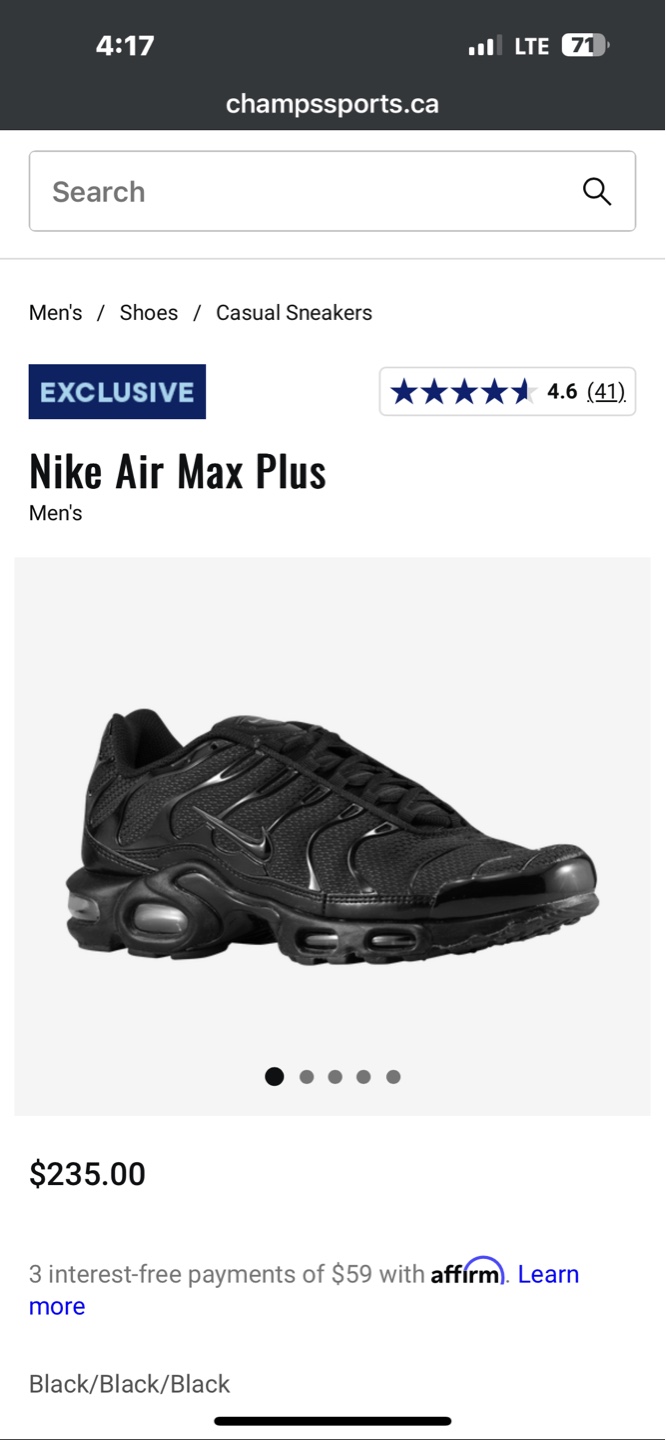 Nike Air Max Plus TN Black Men's Shoes Size 8 - photo 4