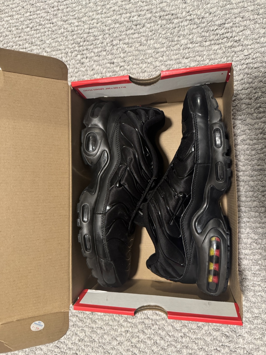 Nike Air Max Plus TN Black Men's Shoes Size 8