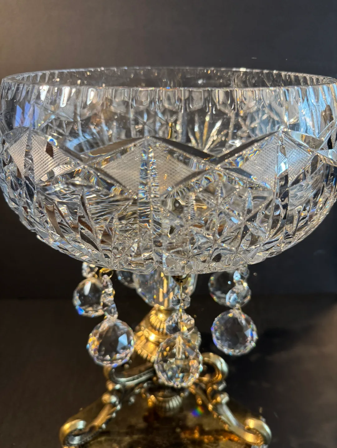 Crystal and Brass Bowl Centerpiece image indicator(5)