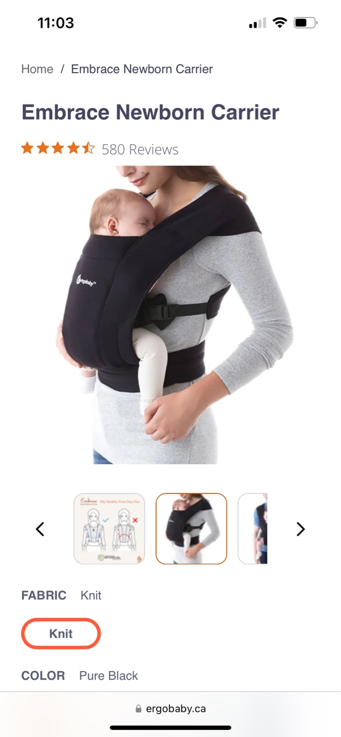 Ergobaby Embrace Newborn Carrier