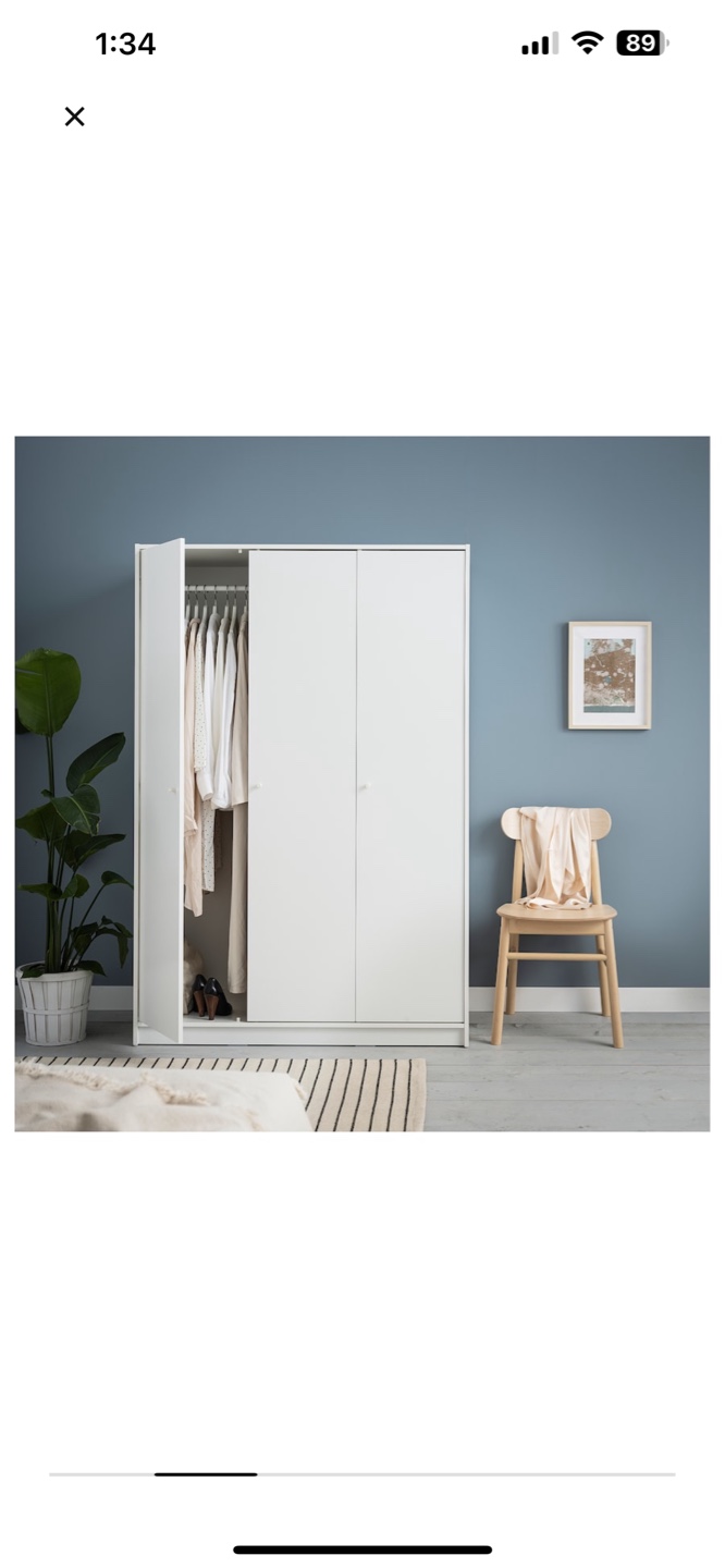 IKEA KLEPPSTAD Wardrobe - White 3-Door