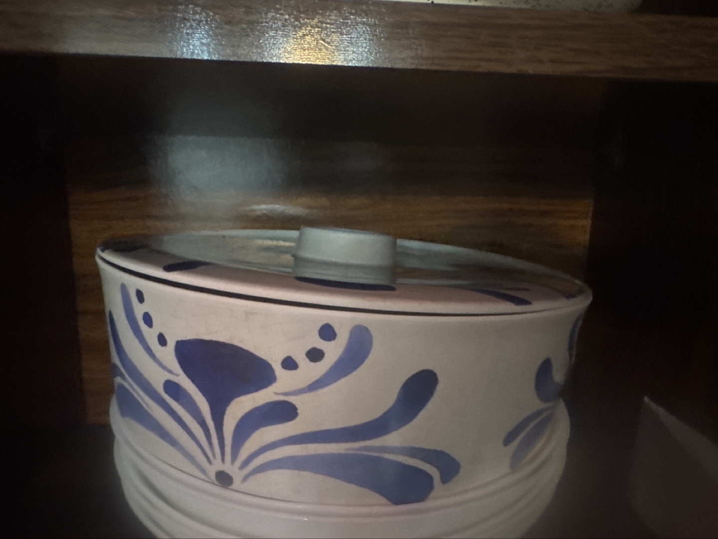 Vintage Blue and White Floral Casserole Dish with Lid - photo 2