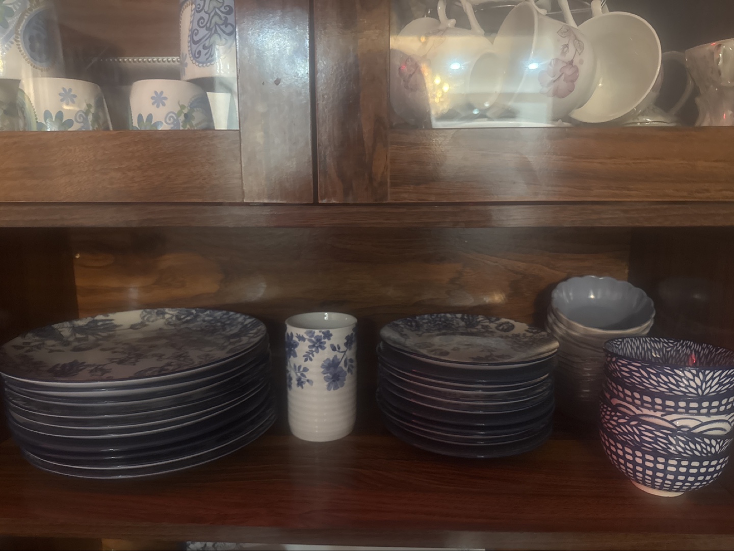 Vintage Blue and White Floral Casserole Dish with Lid