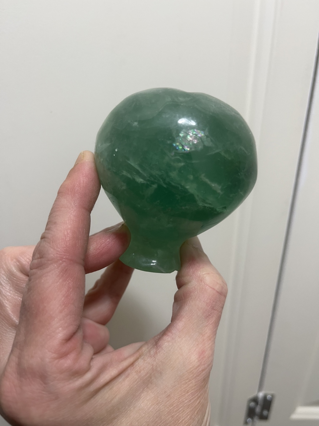 Green Fluorite Alien Head with Tiger Eye - photo 2