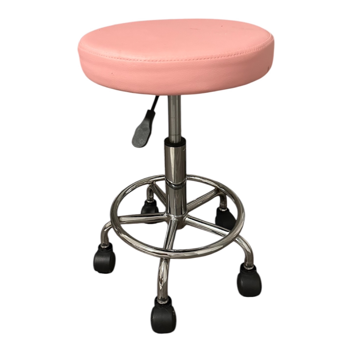 Pink Rolling Salon Stool - photo 2