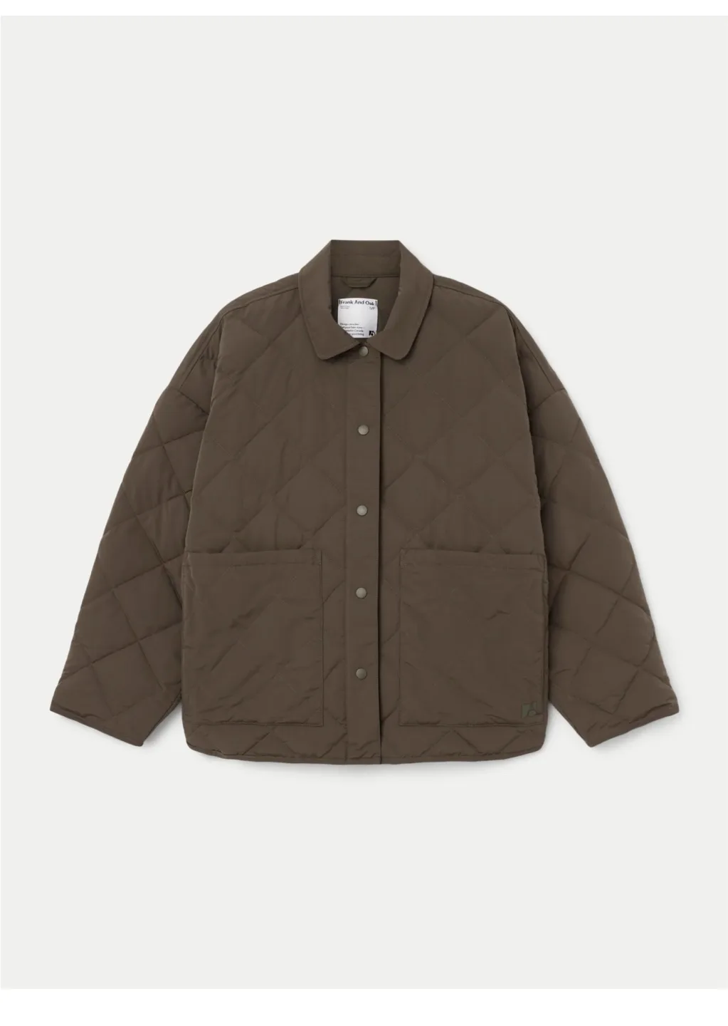 Frank And Oak Brown Quilted Overshirt - Size XL thumbnail