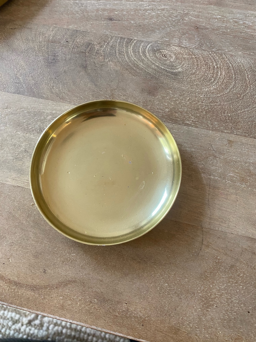 Gold Metal Tray Set with Wooden Lidded Container - photo 4