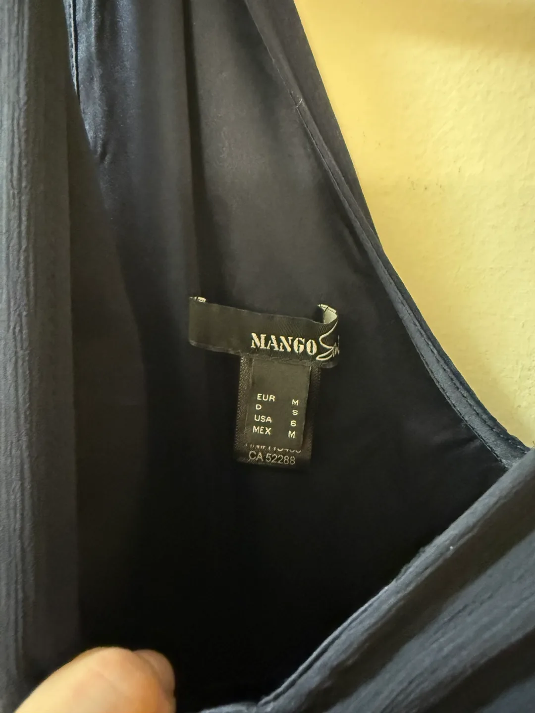 Mango Navy Blue Sleeveless Dress with Beaded Belt - US 6 image indicator(3)