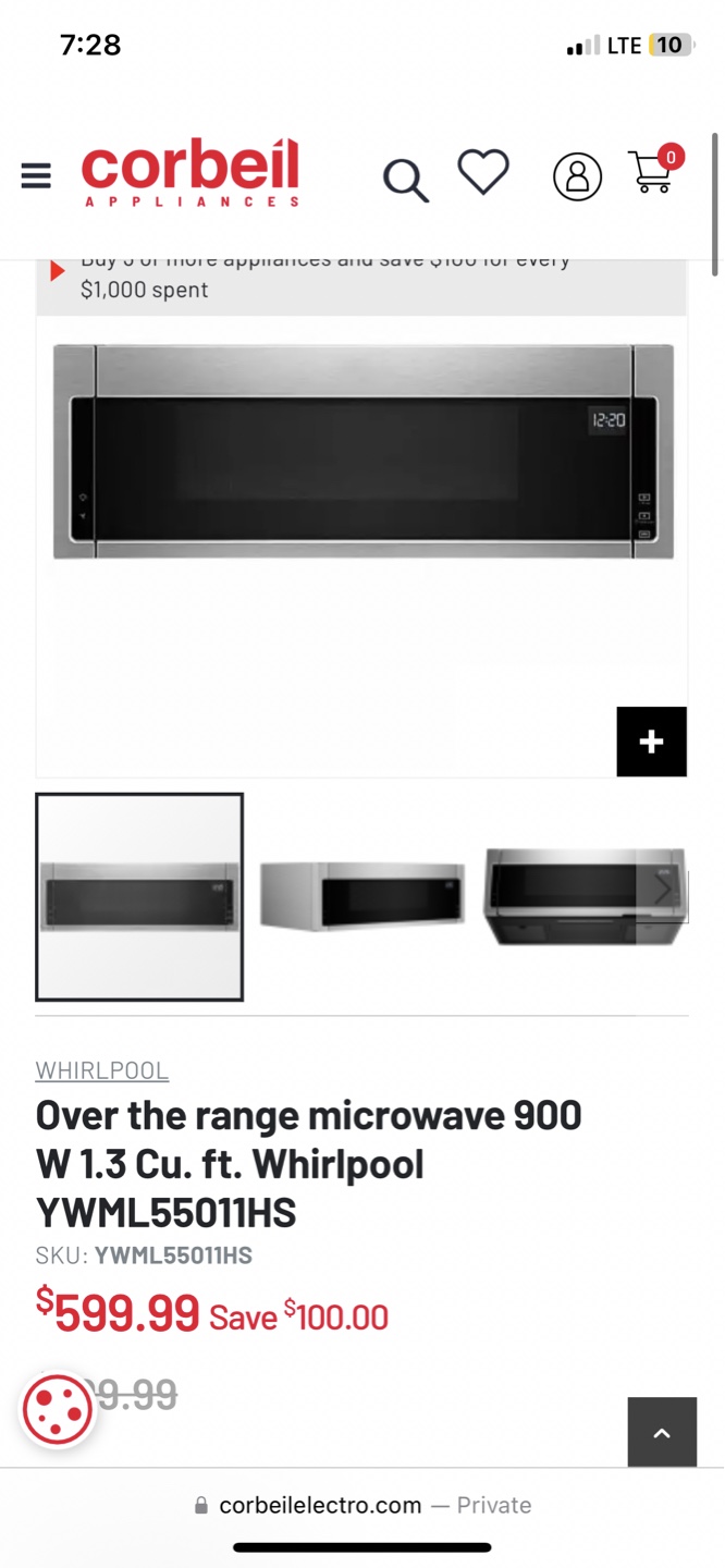 Whirlpool Over the Range Microwave - Stainless Steel - photo 3