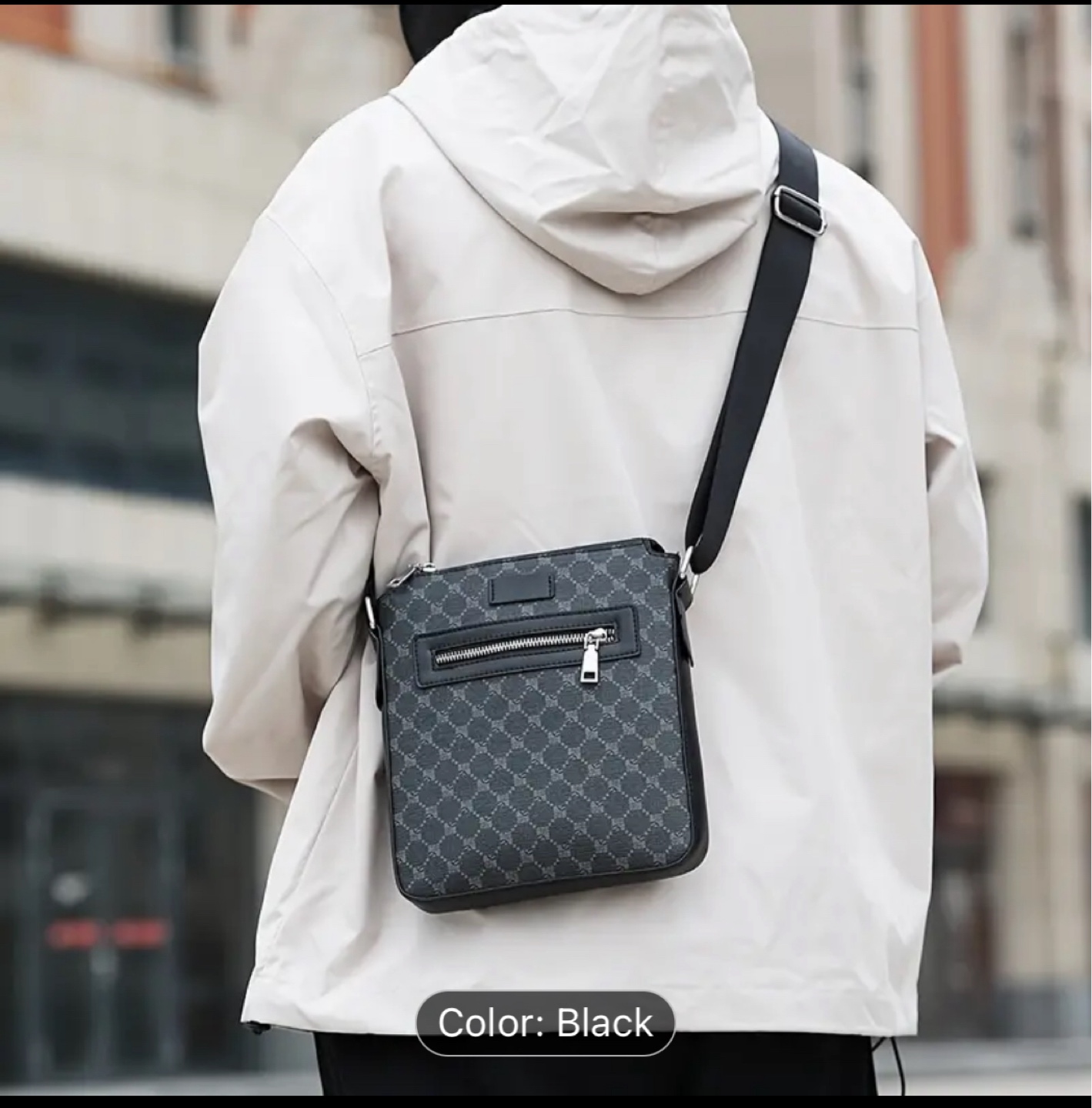 Men's Black Crossbody Bag - photo 3