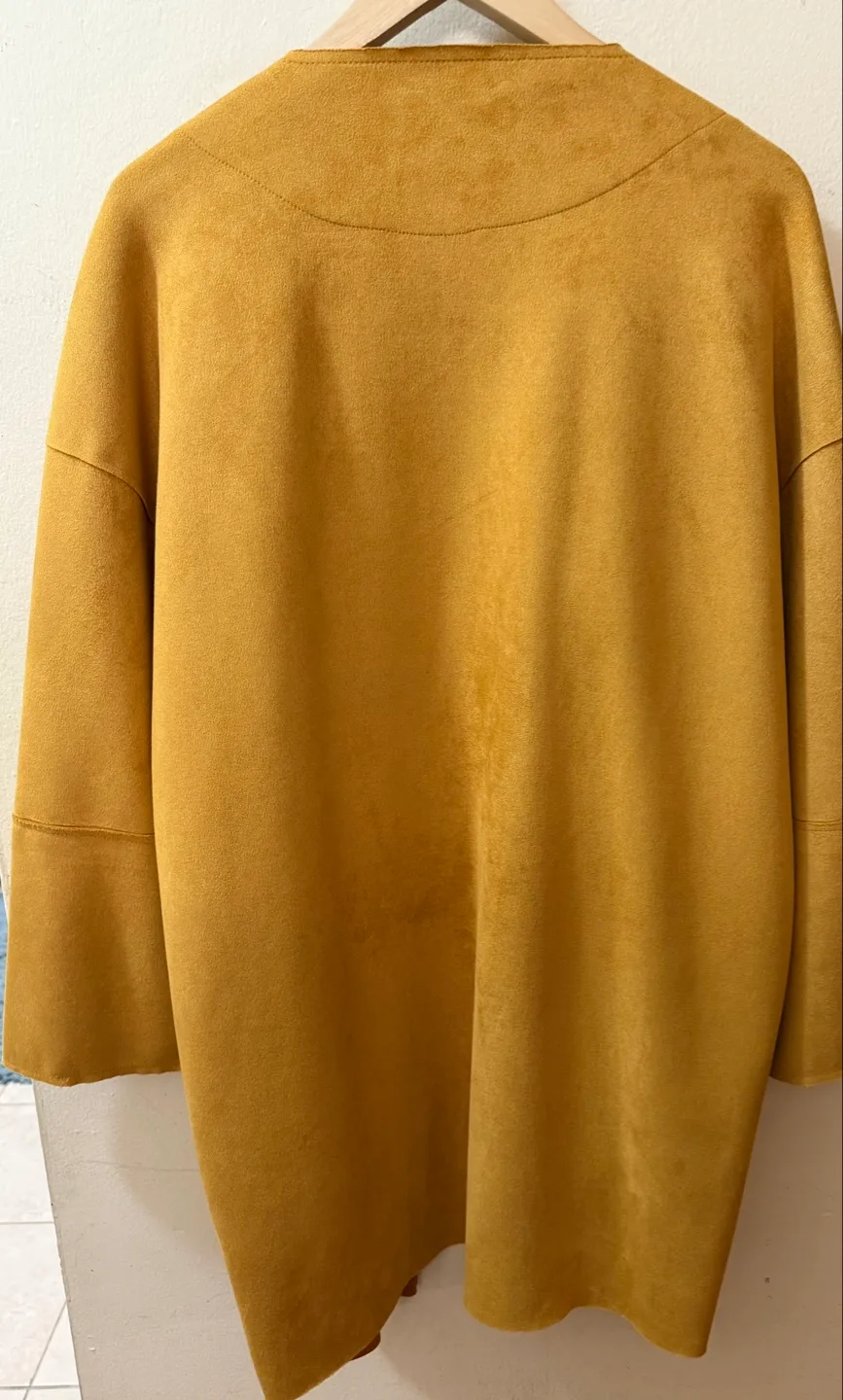 Mustard Yellow Suede-like Jacket Size 10 image indicator(3)